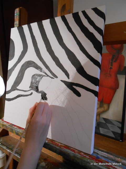 Ein Zebra-ensteht von Beke, in der Malschule Maluck